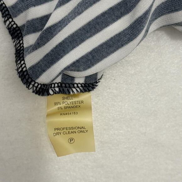 Calvin Klein Dress Womens 8 Black White Striped Sleeveless Pocket Midi Nautical - Picture 4 of 7